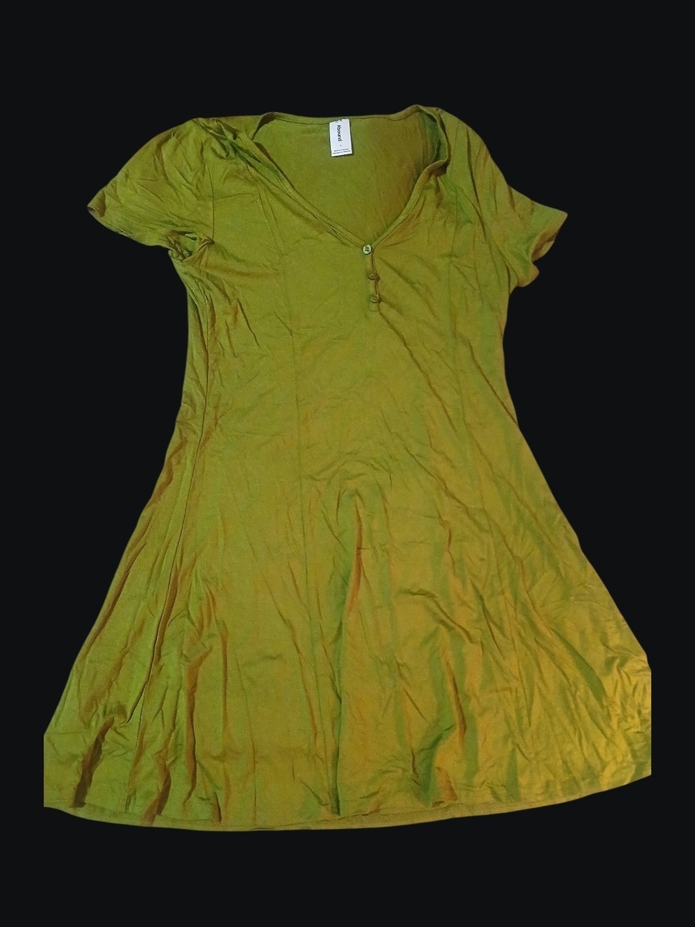 ABOUND Women's Olive Green V-Neck Skater Dress L NEW
